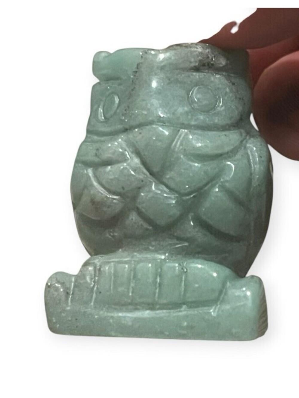 Hand-carved Green Aventurine Owl Figurine Natural Stone